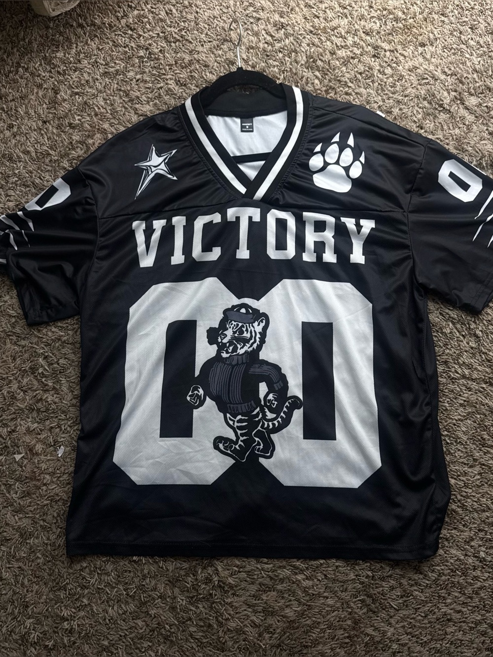 Victory Black Graphic Athletic Jersey Shirt